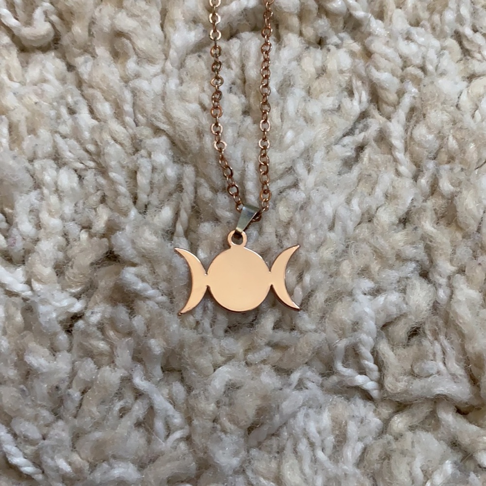 Rose Gold Moon Necklace